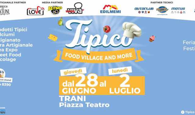 Trani, Tipico Food Village: in piazza Teatro cinque giorni di degustazioni